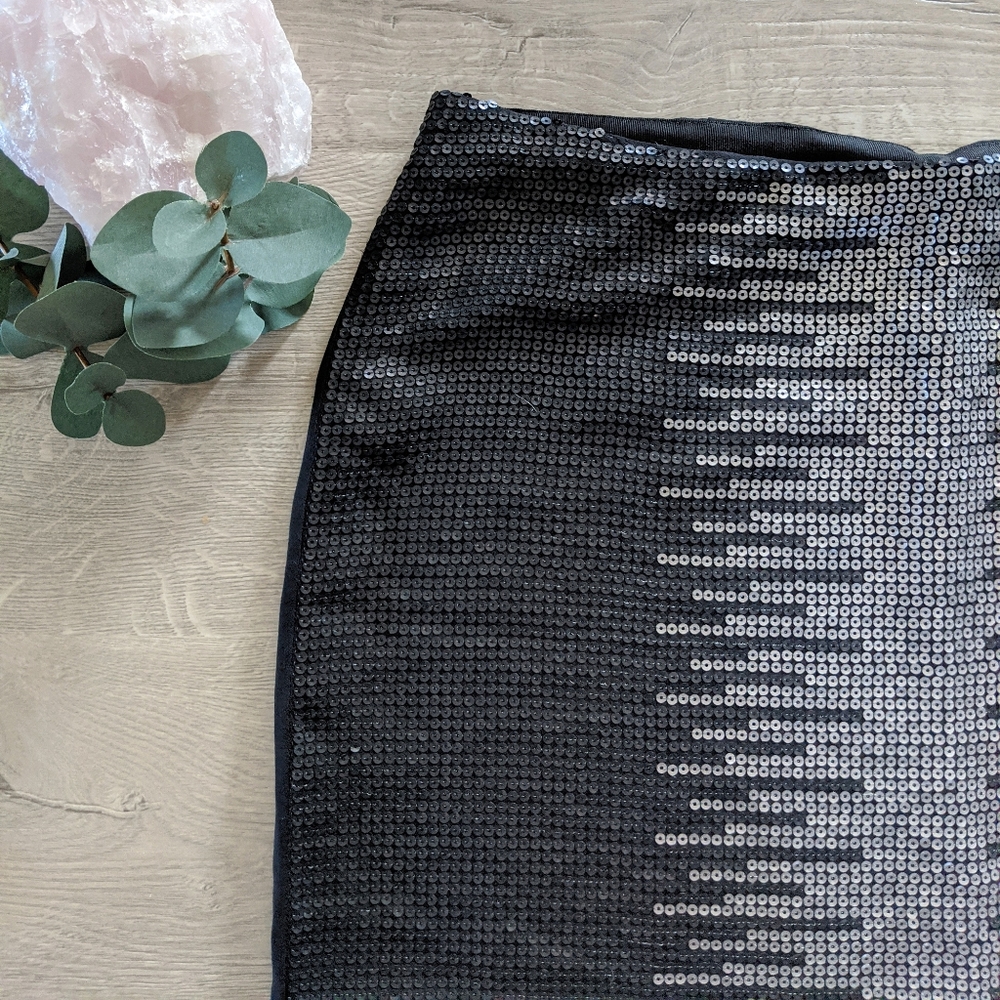 T Los Angeles Silk and Sequin Mini Skirt - Picture 6 of 7